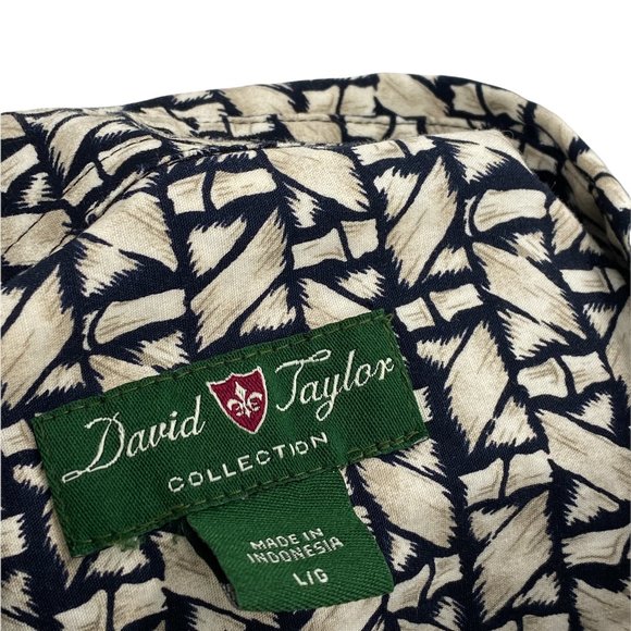 David Taylor Collection Men's Button Down Shirt Retro Design Short Sleeve Size L - Picture 5 of 6